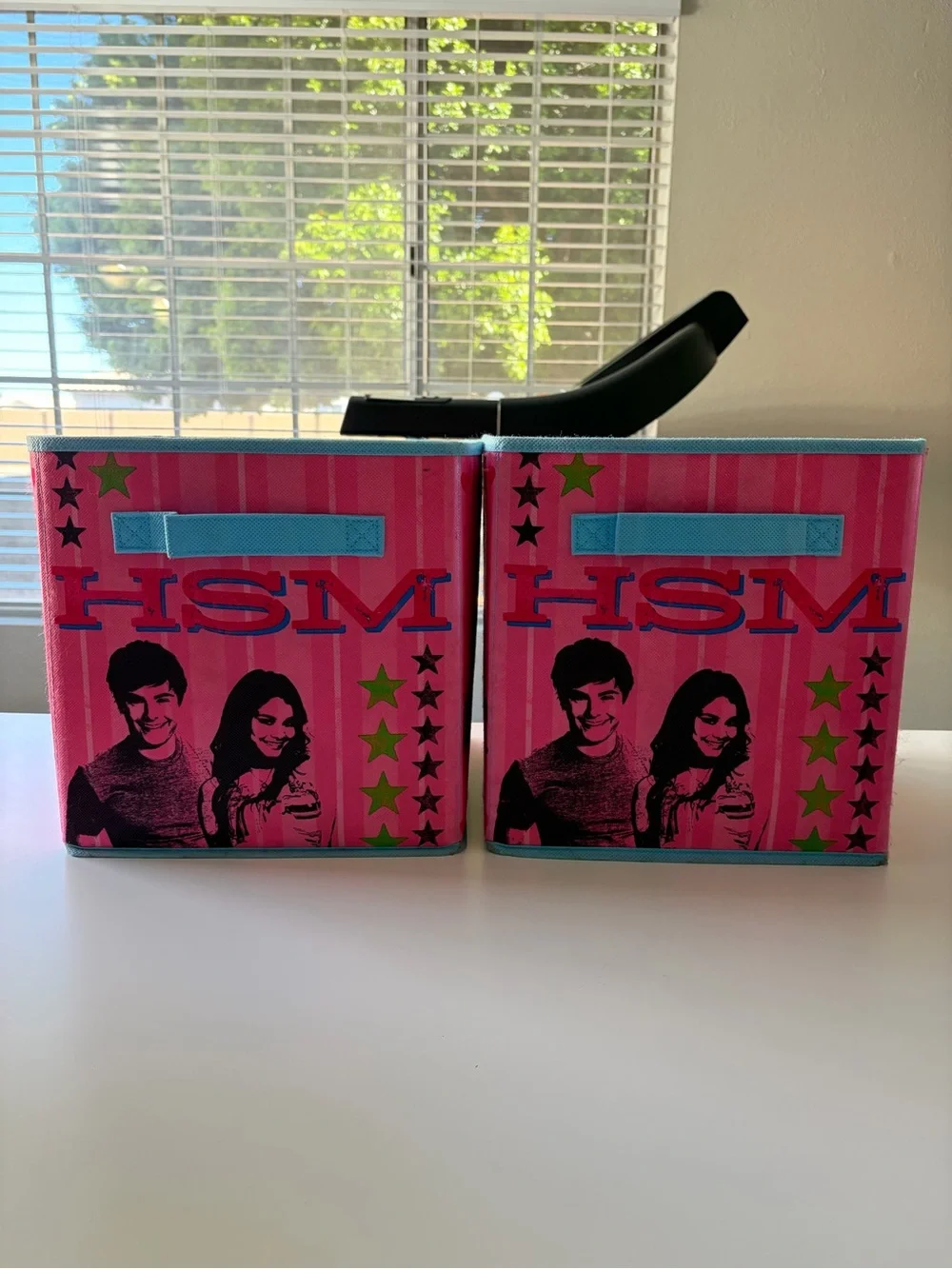 Disney High School Musical Pink Fabric Drawer Cube Storage Bins Set of 2